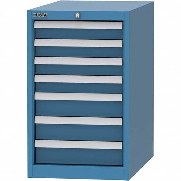 LISTA - 7 Drawer, 45 Compartment Bright Blue Steel Modular Storage Cabinet - Eagle Tool & Supply