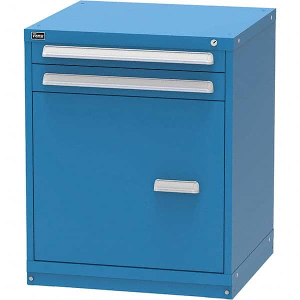 Vidmar - 2 Drawer Bright Blue Steel Modular Storage Cabinet - Eagle Tool & Supply