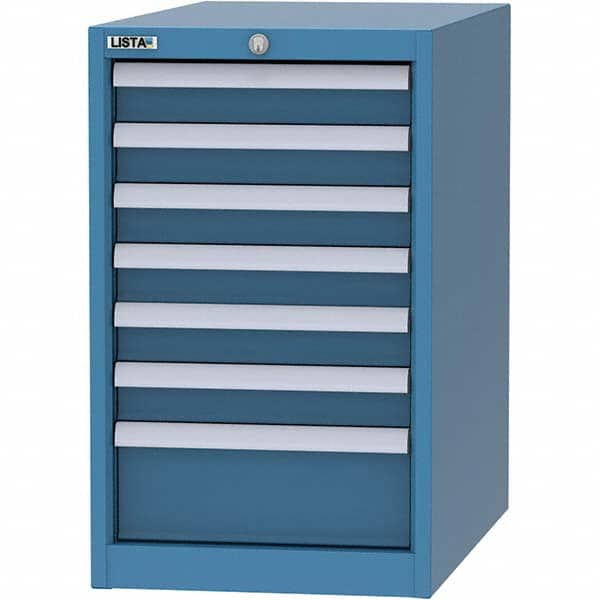 LISTA - 7 Drawer, 45 Compartment Bright Blue Steel Modular Storage Cabinet - Eagle Tool & Supply