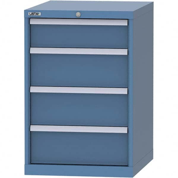 LISTA - 4 Drawer, 99 Compartment Bright Blue Steel Modular Storage Cabinet - Eagle Tool & Supply