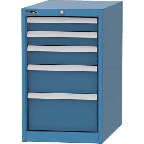 LISTA - 5 Drawer, 45 Compartment Bright Blue Steel Modular Storage Cabinet - Eagle Tool & Supply