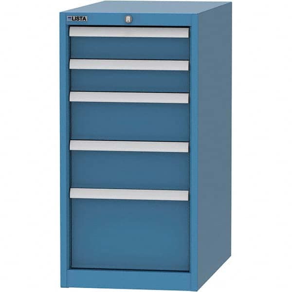 LISTA - 5 Drawer, 45 Compartment Bright Blue Steel Modular Storage Cabinet - Eagle Tool & Supply