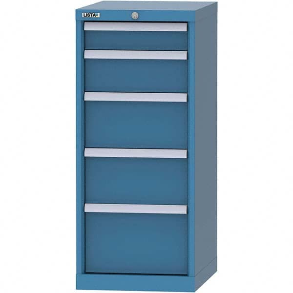 LISTA - 5 Drawer, 216 Compartment Bright Blue Steel Modular Storage Cabinet - Eagle Tool & Supply