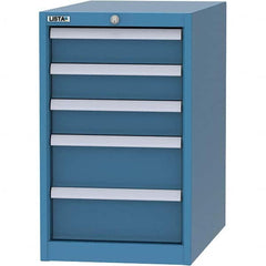 LISTA - 5 Drawer, 45 Compartment Bright Blue Steel Modular Storage Cabinet - Eagle Tool & Supply
