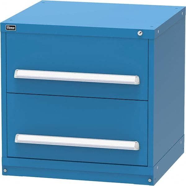 Vidmar - 2 Drawer Bright Blue Steel Modular Storage Cabinet - Eagle Tool & Supply