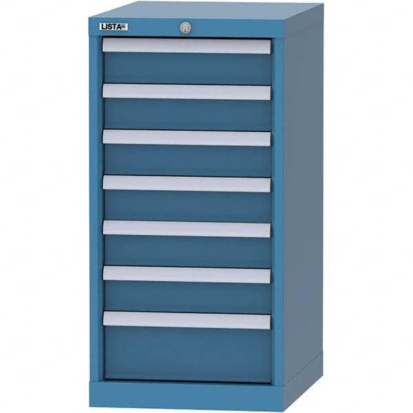 LISTA - 7 Drawer, 216 Compartment Bright Blue Steel Modular Storage Cabinet - Eagle Tool & Supply