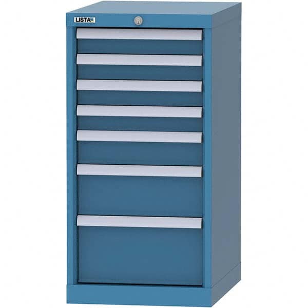 LISTA - 7 Drawer, 216 Compartment Bright Blue Steel Modular Storage Cabinet - Eagle Tool & Supply