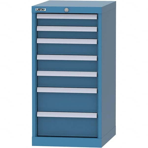 LISTA - 7 Drawer, 216 Compartment Bright Blue Steel Modular Storage Cabinet - Eagle Tool & Supply