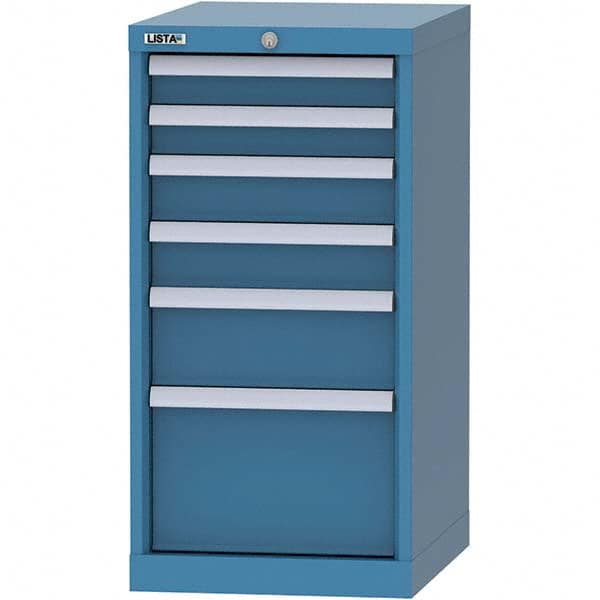 LISTA - 6 Drawer, 216 Compartment Bright Blue Steel Modular Storage Cabinet - Eagle Tool & Supply