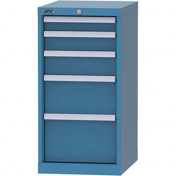LISTA - 5 Drawer, 216 Compartment Bright Blue Steel Modular Storage Cabinet - Eagle Tool & Supply