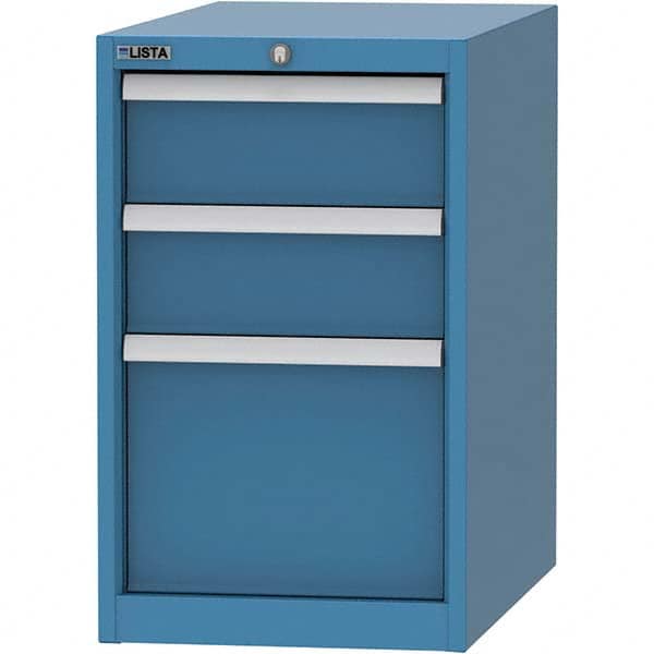 LISTA - 3 Drawer, 45 Compartment Bright Blue Steel Modular Storage Cabinet - Eagle Tool & Supply