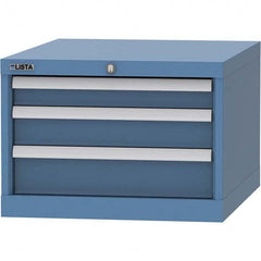 LISTA - 3 Drawer, 99 Compartment Bright Blue Steel Modular Storage Cabinet - Eagle Tool & Supply