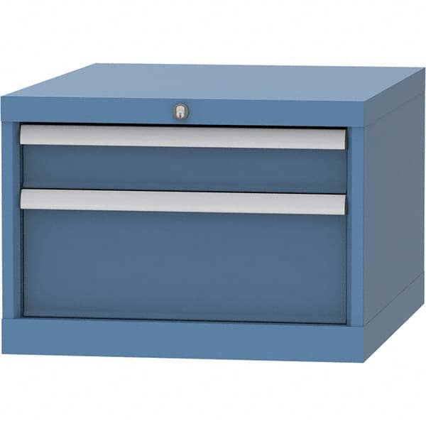 LISTA - 2 Drawer, 99 Compartment Bright Blue Steel Modular Storage Cabinet - Eagle Tool & Supply