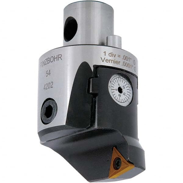 Techniks - Size A100, 4.921" Min Diam, Right Hand Modular Boring Cutting Unit Head - Eagle Tool & Supply