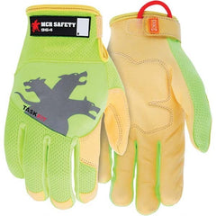 MCR Safety - Size M Leather or Synthetic Leather General Protection High Visibility Work Gloves - Eagle Tool & Supply
