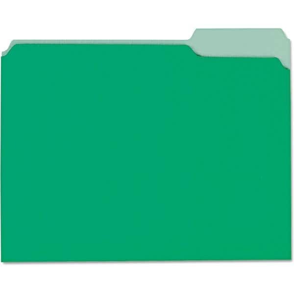 UNIVERSAL - File Folders, Expansion Folders & Hanging Files Folder/File Type: File Folders with Top Tab Color: Green - Eagle Tool & Supply