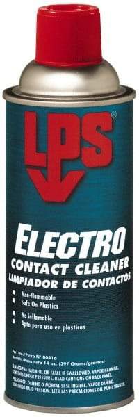 LPS - 14 Ounce Aerosol Contact Cleaner - 22 kV Dielectric Strength, Nonflammable, Plastic Safe - Eagle Tool & Supply