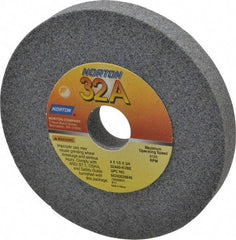 Norton - 60 Grit Aluminum Oxide Type 1 Internal Grinding Wheel - 4" Diam x 3/4" Hole x 1/2" Thick, 8,120 Max RPM, Type 1 Medium Grade, K Hardness, Vitrified Bond, One-Side Recess - Eagle Tool & Supply