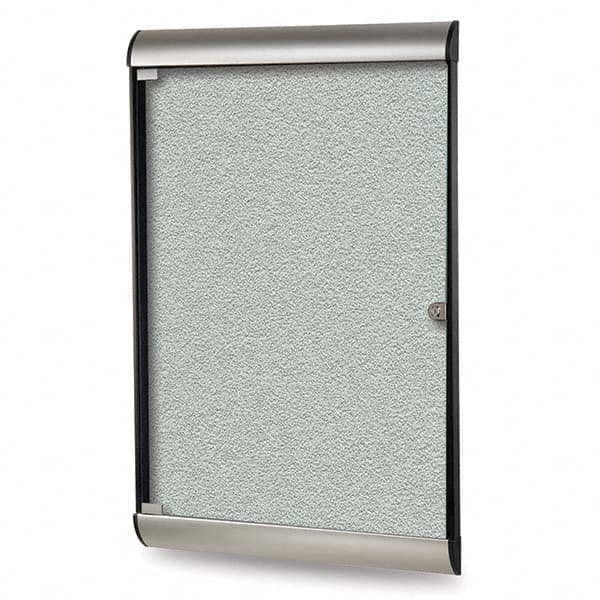 Ghent - Cork Bulletin Boards Style: Enclosed Bulletin Board Color: Silver - Eagle Tool & Supply