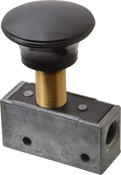 Mead - 3 Way Pilot Air Valve - 1/8" NPT Inlet, Palm Actuator - Eagle Tool & Supply