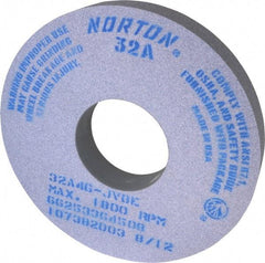 Norton - 14" Diam x 5" Hole x 2" Thick, J Hardness, 46 Grit Surface Grinding Wheel - Aluminum Oxide, Type 1, Coarse Grade, 1,800 Max RPM, Vitrified Bond, No Recess - Eagle Tool & Supply