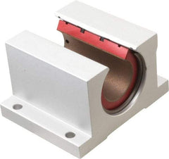 Pacific Bearing - 1" ID, 3-1/4" OAW x 2.813" OAL x 10.5mm OAH Open Pillow Block - 3,525 Lb Static Cap, 2-7/8" Btw Mnt Hole Ctrs, 1.187" Base-to-Ctr Ht, Aluminum - Eagle Tool & Supply