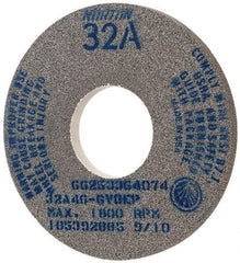 Norton - 14" Diam x 5" Hole x 1" Thick, G Hardness, 46 Grit Surface Grinding Wheel - Aluminum Oxide, Type 1, Coarse Grade, 1,800 Max RPM, Vitrified Bond, No Recess - Eagle Tool & Supply