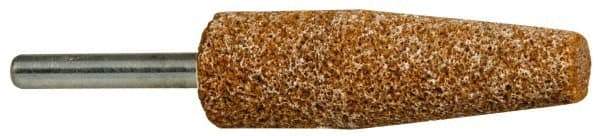 Norton - 1" Head Diam x 2-3/4" Thickness, A3, Tree End, Zirconia Alumina Mounted Point - Very Coarse Grade, 30 Grit, 15,530 RPM - Eagle Tool & Supply