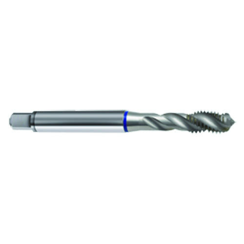 ‎M4 × 0.7 3FL 6H PM Cobalt Spiral Flute Semi-Bott Blue Ring Tap-Bright-40 Degree Helix - Eagle Tool & Supply
