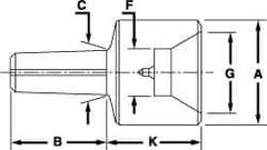 Riten - 4MT Taper, 5/8 to 1-3/8" Point Diam, Hardened Tool Steel Lathe Female Point - 1-7/32" OAL - Eagle Tool & Supply