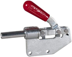 De-Sta-Co - 299 Lb Load Capacity, Straight Base, Carbon Steel, Standard Straight Line Action Clamp - 2 Mounting Holes, 0.27" Mounting Hole Diam, 0.44" Plunger Diam, Straight Handle - Eagle Tool & Supply