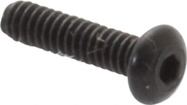 Value Collection - #0-80 UNF Hex Socket Drive, Button Screw - Alloy Steel, Black Oxide Finish, Fully Threaded, 1/4" Length Under Head - Eagle Tool & Supply