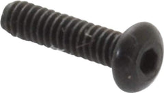 Value Collection - #0-80 UNF Hex Socket Drive, Button Screw - Alloy Steel, Black Oxide Finish, Fully Threaded, 1/4" Length Under Head - Eagle Tool & Supply