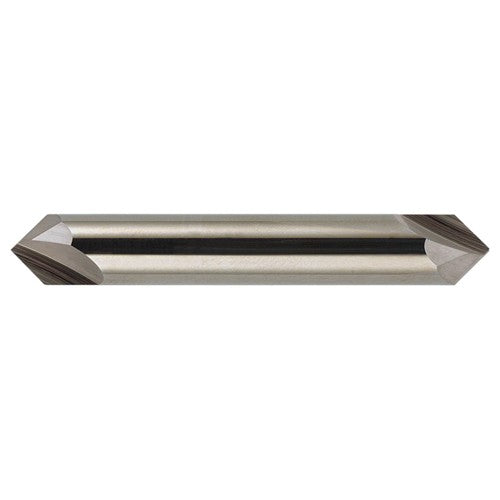 ‎1/4″ × 1/4″ × 2-1/2″ STR / RHC Solid Carbide 2-Flute Double End Chamfer Tool - Bright - Exact Industrial Supply