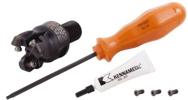 Kennametal - 1-1/4" Cutting Diam, 1-1/4" Max Depth of Cut, Modular Connection Indexable Copy End Mill - 4 Inserts, RP.T 43.. Insert, KSRM Toolholder, Through Coolant - Eagle Tool & Supply