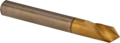 M.A. Ford - 1/4" Head Diam, 1/4" Shank Diam, 1 Flute 82° High Speed Steel Countersink - TiN Finish, 2" OAL - Eagle Tool & Supply