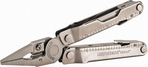 Leatherman - 17 Piece, Multi-Tool Set - Gray, 6-1/4" OAL, 4" Closed Length - Eagle Tool & Supply