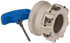 Iscar - 7 Inserts, 3" Cut Diam, 1" Arbor Diam, 0.492" Max Depth of Cut, Indexable Square-Shoulder Face Mill - 0/90° Lead Angle, 2" High, T490 LN.T 1306 Insert Compatibility, Through Coolant, Series Helitang - Eagle Tool & Supply
