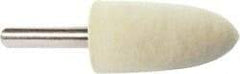 Value Collection - 1" Diam, 1/4" Shank Diam, Bullet Shaped Mounted Bob - Rock Hard Density, 2" Head Length, 2" Shank Length, Wool Felt - Eagle Tool & Supply