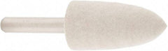 Value Collection - 3/4" Diam, 1/4" Shank Diam, Bullet Shaped Mounted Bob - Hard Density, 1-1/2" Head Length, 2" Shank Length, Wool Felt - Eagle Tool & Supply
