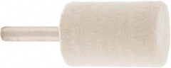 Value Collection - 1" Diam, 1/4" Shank Diam, Cylinder Shaped Mounted Bob - Medium Density, 1-1/2" Head Length, 2" Shank Length, Wool Felt - Eagle Tool & Supply