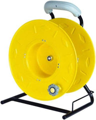 Value Collection - 12 AWG, 100' Cable Length, Cord & Cable Reel without Cable - 0 Outlets, NEMA 5-15R, 15 Amps, SO Cable, Yellow Reel - Eagle Tool & Supply