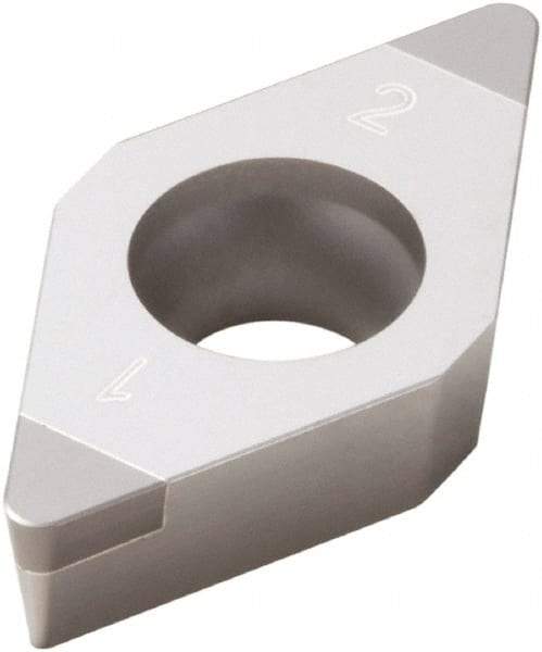 Seco - DCGW32.51 Grade CBN200 PCBN Turning Insert - Uncoated, 55° Diamond, 3/8" Inscr Circle, 5/32" Thick, 1/64" Corner Radius - Eagle Tool & Supply