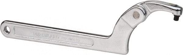 Paramount - 2" to 4-3/4" Capacity, Adjustable Pin Spanner Wrench - 11-3/8" OAL, 1/4" Hook Pin Height - Eagle Tool & Supply