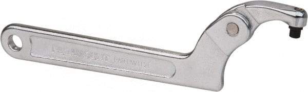 Paramount - 1-1/4" to 3" Capacity, Adjustable Pin Spanner Wrench - 8-1/8" OAL, 7/32" Hook Pin Height - Eagle Tool & Supply