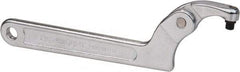 Paramount - 1-1/4" to 3" Capacity, Adjustable Pin Spanner Wrench - 8-1/8" OAL, 7/32" Hook Pin Height - Eagle Tool & Supply