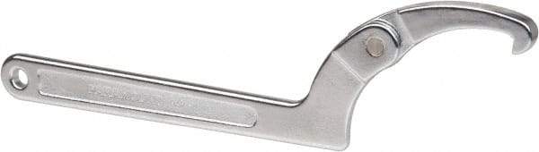 Paramount - 4-1/2" to 6-1/4" Capacity, Adjustable Pin Spanner Wrench - 12-1/8" OAL, 1/4" Hook Pin Height - Eagle Tool & Supply