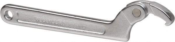 Paramount - 3/4" to 2" Capacity, Adjustable Pin Spanner Wrench - 6-3/8" OAL, 1/8" Hook Pin Height - Eagle Tool & Supply