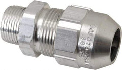 Thomas & Betts - 0.66 to 0.78" Cable Capacity, Class 1, Gas & Vapor Environments, Straight Strain Relief Cord Grip - 3/4 NPT Thread, Aluminum - Eagle Tool & Supply