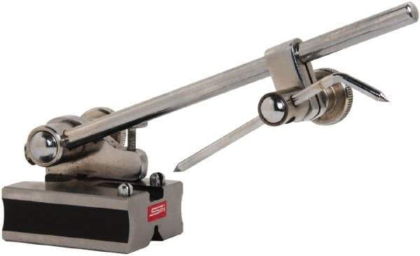 SPI - 2 Spindle, 4 and 7 Inch Spindle Length, Surface Gage - 2-1/4 Inch Long x 1-5/8 Inch Wide Base, 7/8 Inch Overall Height - Eagle Tool & Supply